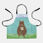 Cute brown beer gepersonaliseerd kinder schort (Voorkant)