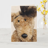 Cute Brown Beer Kaart (Gele Bloem)