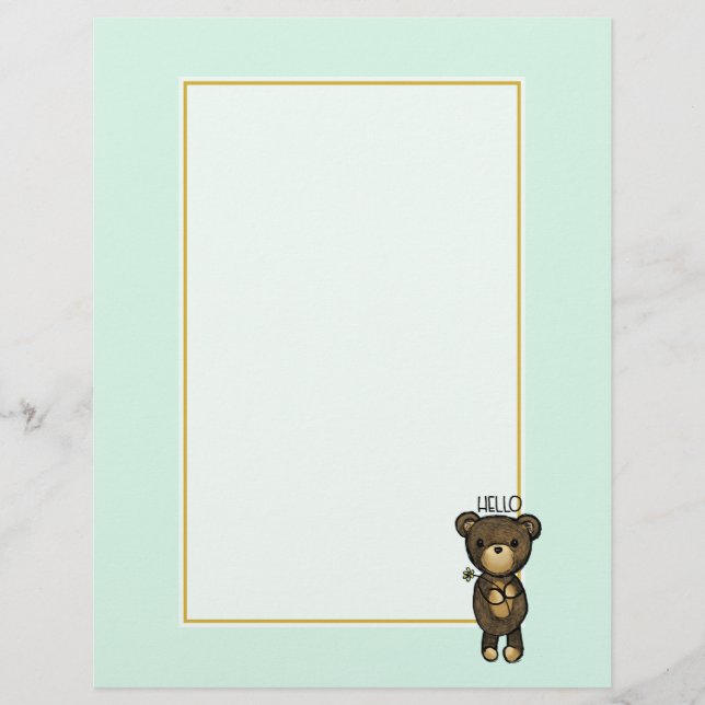 Cute Brown Beer met een gele bloem (Voorkant)