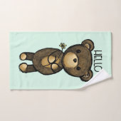 Cute Brown Beer met een gele bloem Bad Handdoek (Handdoek)