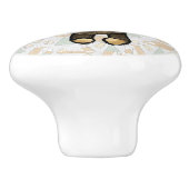 Cute Brown Beer met een gele bloem Keramische Knop (Zijkant)