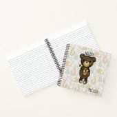 Cute Brown Beer met een gele bloem Notitieboek (Binnen)