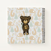 Cute Brown Beer met een gele bloem Notitieboek (Achterkant)
