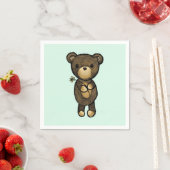 Cute Brown Beer met een gele bloem Servetten (Insitu)