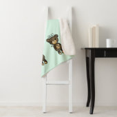 Cute Brown Beer met een gele bloem Sherpa Deken (In situ)