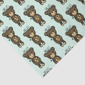 Cute Brown Beer met een gele bloem Tissuepapier (Detail)