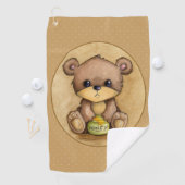 Cute Brown Beer met een honingpot Golfhanddoek (Insitu)