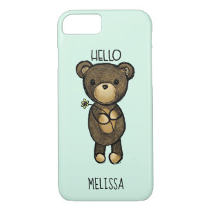 Cute Brown Beer met gele ventilator iPhone 8/7 Hoesje