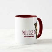 Cute Brown Beer met gele ventilator Mok (Voorkant rechts)