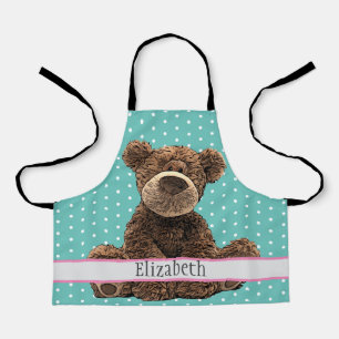 Cute Brown Beer Name Kinder Animal Pattern Blue Schort