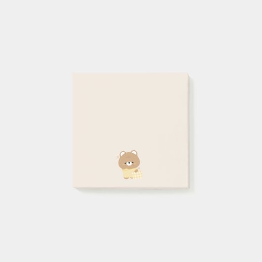 Cute Brown Beer Post-it® Notes (Voorkant)