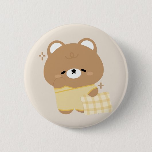 Cute Brown Beer Ronde Button 5,7 Cm (Voorkant)