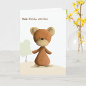 Cute Brown Beer Specialized Happy Birthday Kinder Kaart (Gele Bloem)