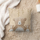 Cute Brown Beer Stripe Nursery Kussen (Deken)