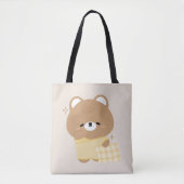 Cute Brown Beer Tote Bag (Voorkant)