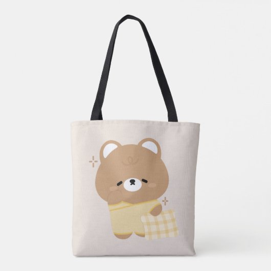 Cute Brown Beer Tote Bag (Achterkant)