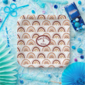 Cute Brown Boho Rainbow Whimsical Pattern Papieren Bordje (Feest)