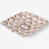 Cute Brown Boho Rainbow Whimsical Pattern Papieren Bordje (Gebogen)