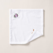 Cute Brown Bunny & Apple Flowers op White Bad Handdoek (Wasdoekje)