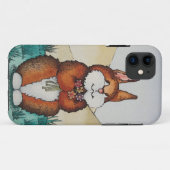 Cute brown Bunny met bloemen op iphone5 hoesje (Achterkant (horizontaal))