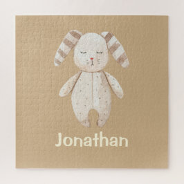 Cute Brown Bunny met naam Legpuzzel