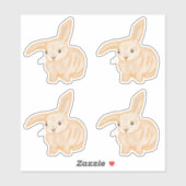 Cute Brown Bunny Rabbit - 4x cut-out. Sticker (Vel)