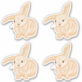 Cute Brown Bunny Rabbit - 4x cut-out. Sticker