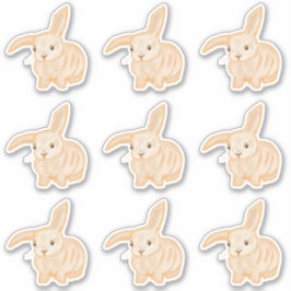 Cute Brown Bunny Rabbit - 9x cut-out. Sticker