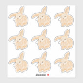 Cute Brown Bunny Rabbit - 9x cut-out. Sticker (Vel)
