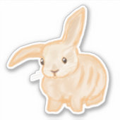 Cute Brown Bunny Rabbit - eenmalig uitgesneden. Sticker (Voorkant)