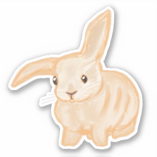 Cute Brown Bunny Rabbit - eenmalig uitgesneden. Sticker (Voorkant)