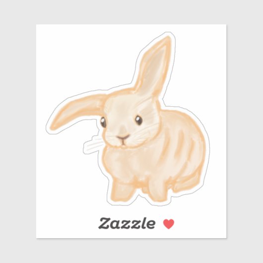 Cute Brown Bunny Rabbit - eenmalig uitgesneden. Sticker (Vel)