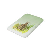 Cute Brown Bunny Rabbit Green Grass Bathmat Badmat (Gekanteld)