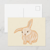 Cute Brown Bunny Rabbit - transparant op beige. Briefkaart (Voorkant / Achterkant)