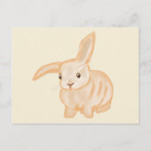 Cute Brown Bunny Rabbit - transparant op beige. Briefkaart (Voorkant)