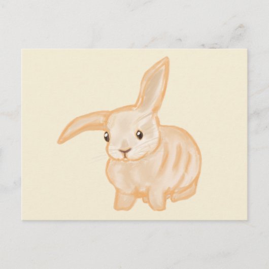 Cute Brown Bunny Rabbit - transparant op beige. Briefkaart (Voorkant)