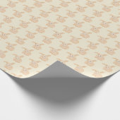 Cute Brown Bunny Rabbit - transparant op beige. Cadeaupapier (Hoek)
