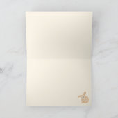 Cute Brown Bunny Rabbit - transparant op beige. Kaart (Binnen)