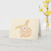 Cute Brown Bunny Rabbit - transparant op beige. Kaart (Gele Bloem)