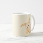 Cute Brown Bunny Rabbit - transparant op beige. Koffiemok (Voorkant rechts)