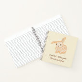 Cute Brown Bunny Rabbit - transparant op beige. Notitieboek (Binnen)