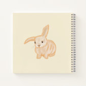 Cute Brown Bunny Rabbit - transparant op beige. Notitieboek (Achterkant)
