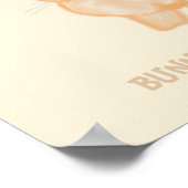 Cute Brown Bunny Rabbit - transparant op beige. Poster (Hoek)