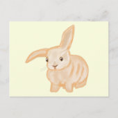 Cute Brown Bunny Rabbit - transparant op geel. Briefkaart (Voorkant)