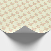 Cute Brown Bunny Rabbit - transparant op geel. Cadeaupapier (Hoek)