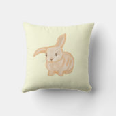 Cute Brown Bunny Rabbit - transparant op geel. Kussen (Achterkant)