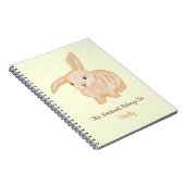Cute Brown Bunny Rabbit - transparant op geel. Notitieboek (Rechterzijde)