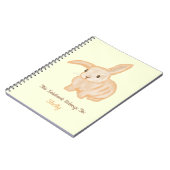 Cute Brown Bunny Rabbit - transparant op geel. Notitieboek (Linkerzijde)