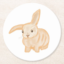 Cute Brown Bunny Rabbit - transparant op wit.