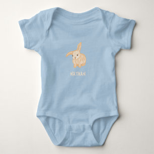 Cute Brown Bunny Rabbit - transparant. Romper